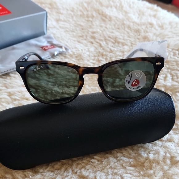 NWT IOB Ray-Ban Wayfarer Light Havana Polarized Sunglasses 👓 😎 - Picture 12 of 16